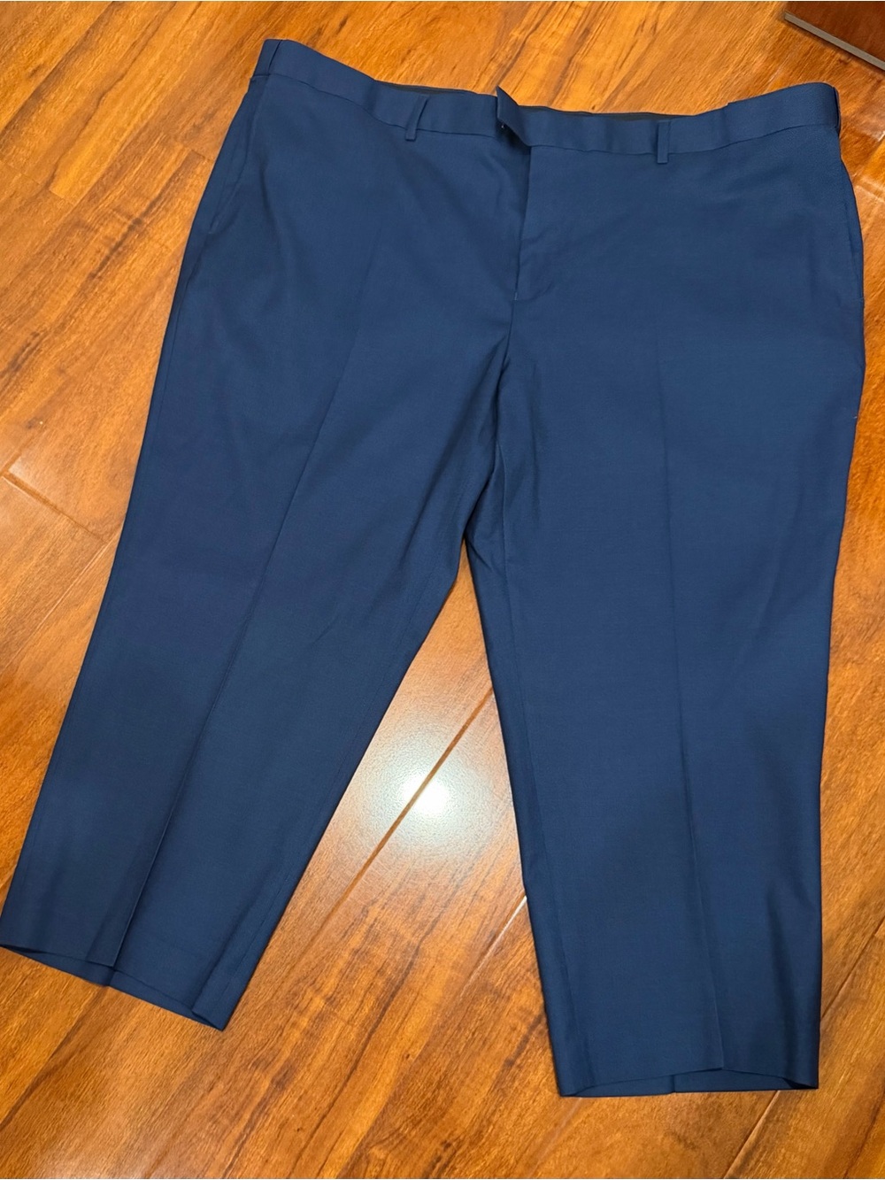 Men's Navy Dress Pants - Tailored Flat Front